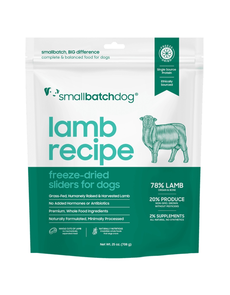 Smallbatch Pets Smallbatch Freeze Dried Dog Food Sliders | Lamb Recipe 25 oz