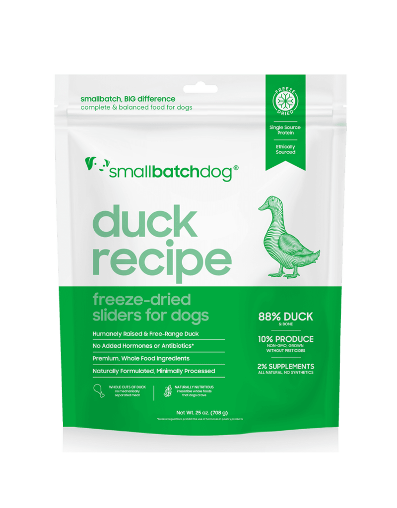 Smallbatch Pets Smallbatch Freeze Dried Dog Food Sliders | Duck Recipe 25 oz