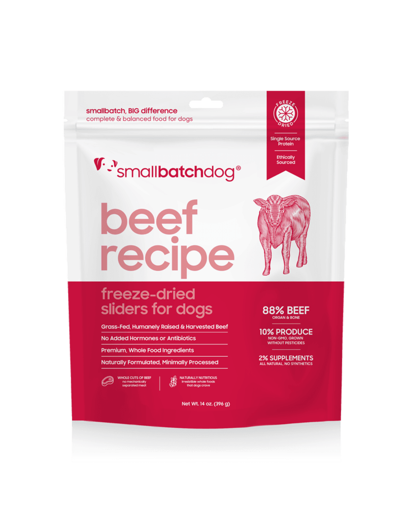 Smallbatch Pets Smallbatch Freeze Dried Dog Food Sliders | Beef 14 oz