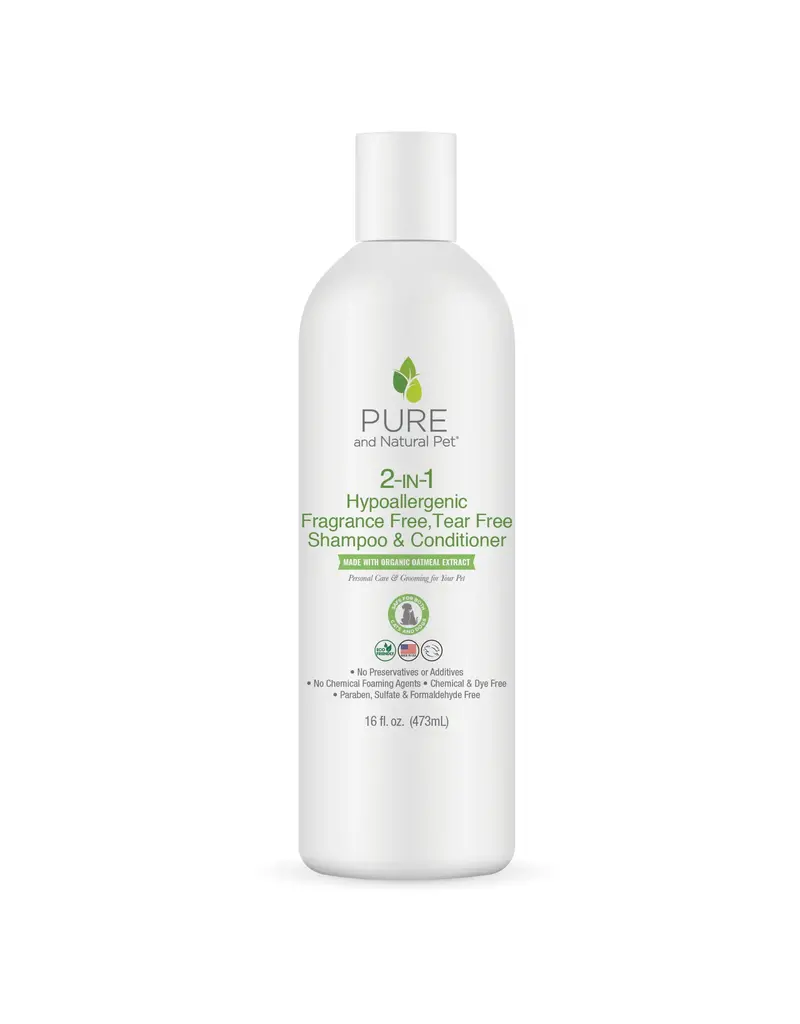 Pure and Natural Pet Pure and Natural Pet 2 in 1 Shampoo | Hypoallergenic Organic Oatmeal 16 oz