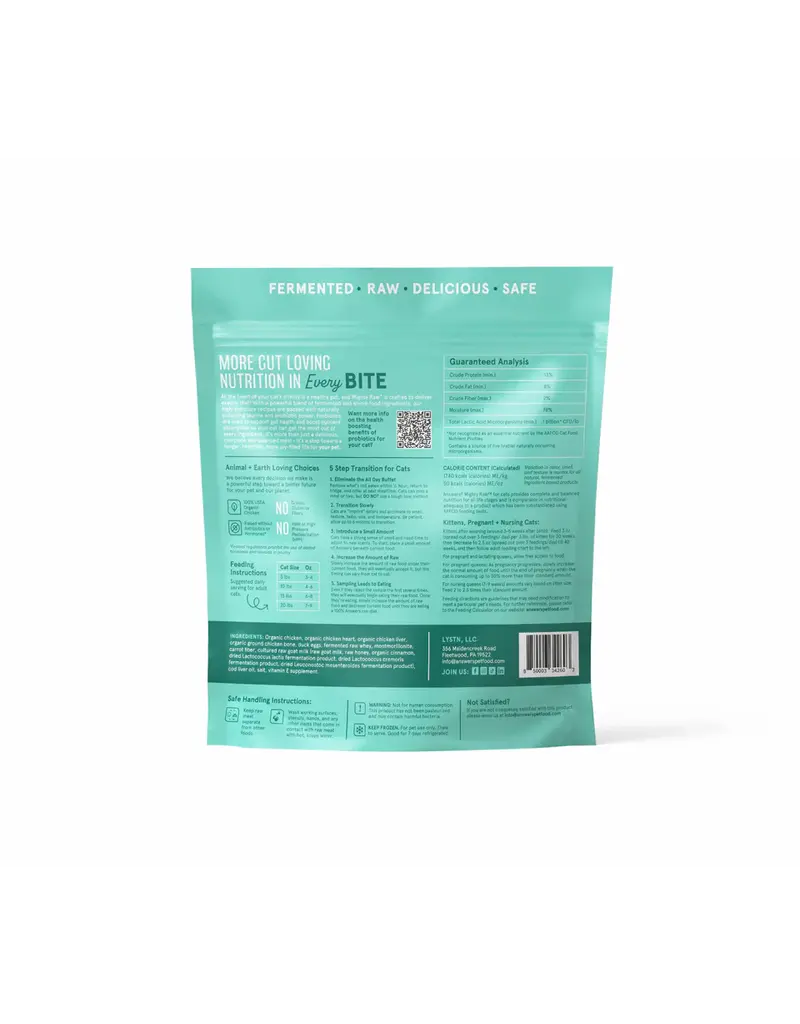 Answer's Pet Food Answers Frozen Cat Nibbles | Mighty Raw Chicken 2.2 lb (*Frozen Products for Local Delivery or In-Store Pickup Only. *)