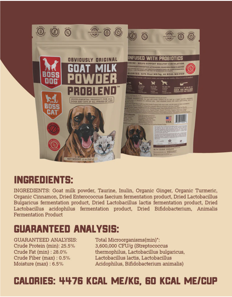 Boss Dog Brand Boss Dog Brand | Powdered Goat Milk for Cats & Dogs 12 oz