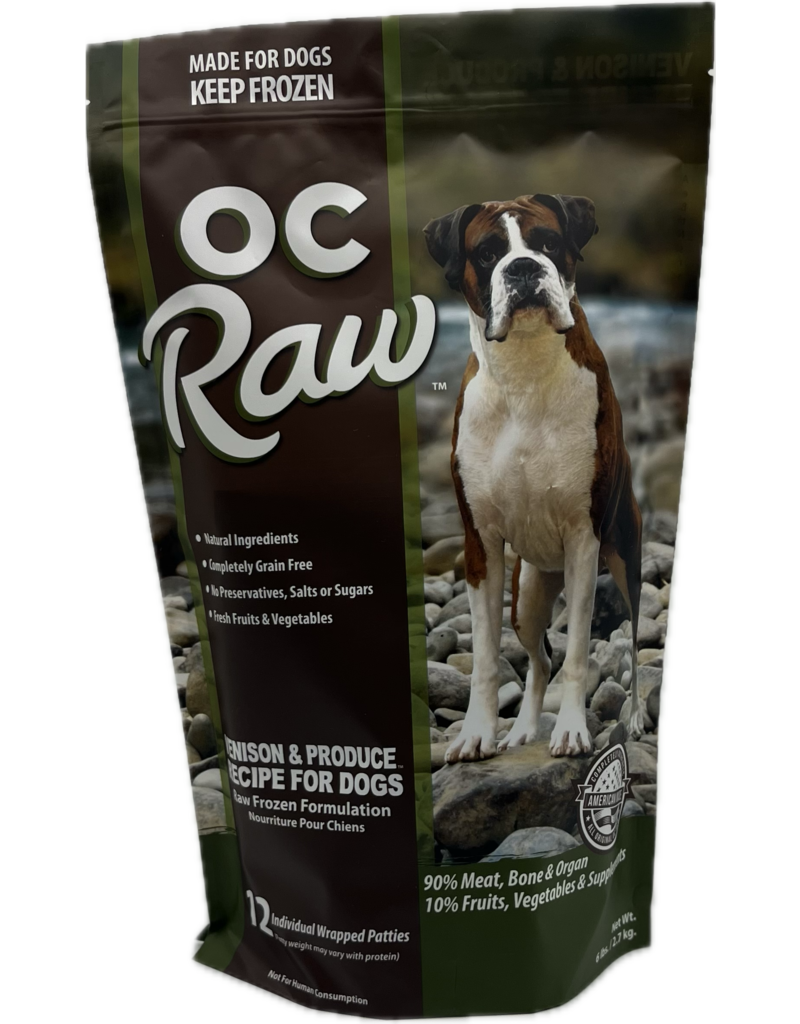 OC Raw Pet Food OC Raw Frozen Dog Food 8 oz Patties | Venison & Produce 6 lb (*Frozen Products for Local Delivery or In-Store Pickup Only. *)
