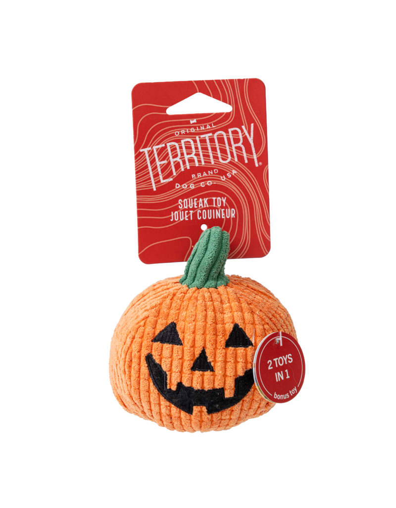 Territory Territory Halloween Dog Toy | 2-in-1 Pumpkin Ball 6"