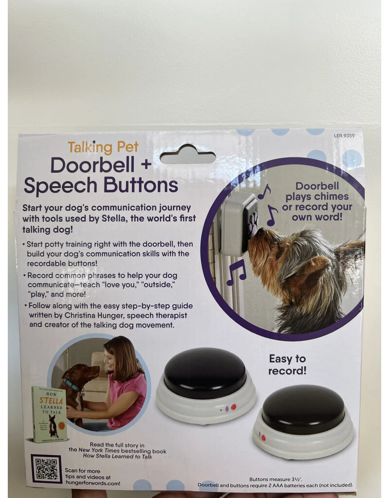 Hunger For Words Hunger For Words | Talking Pet Doorbell + 2 Pack Speech Buttons