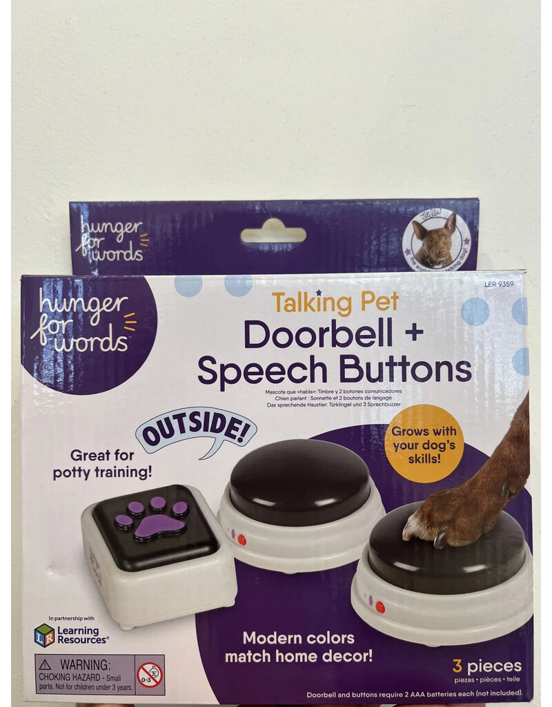 Hunger For Words Hunger For Words | Talking Pet Doorbell + 2 Pack Speech Buttons