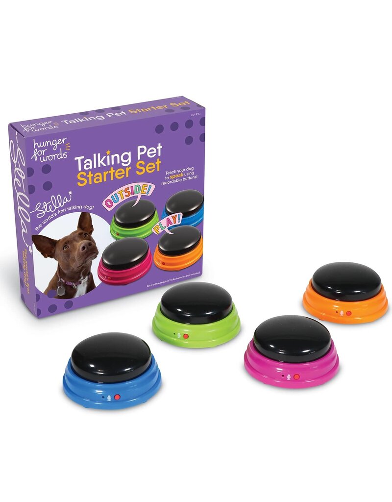Hunger For Words Hunger For Words | Talking Pet Speech Buttons 4 Pack Starter Pack