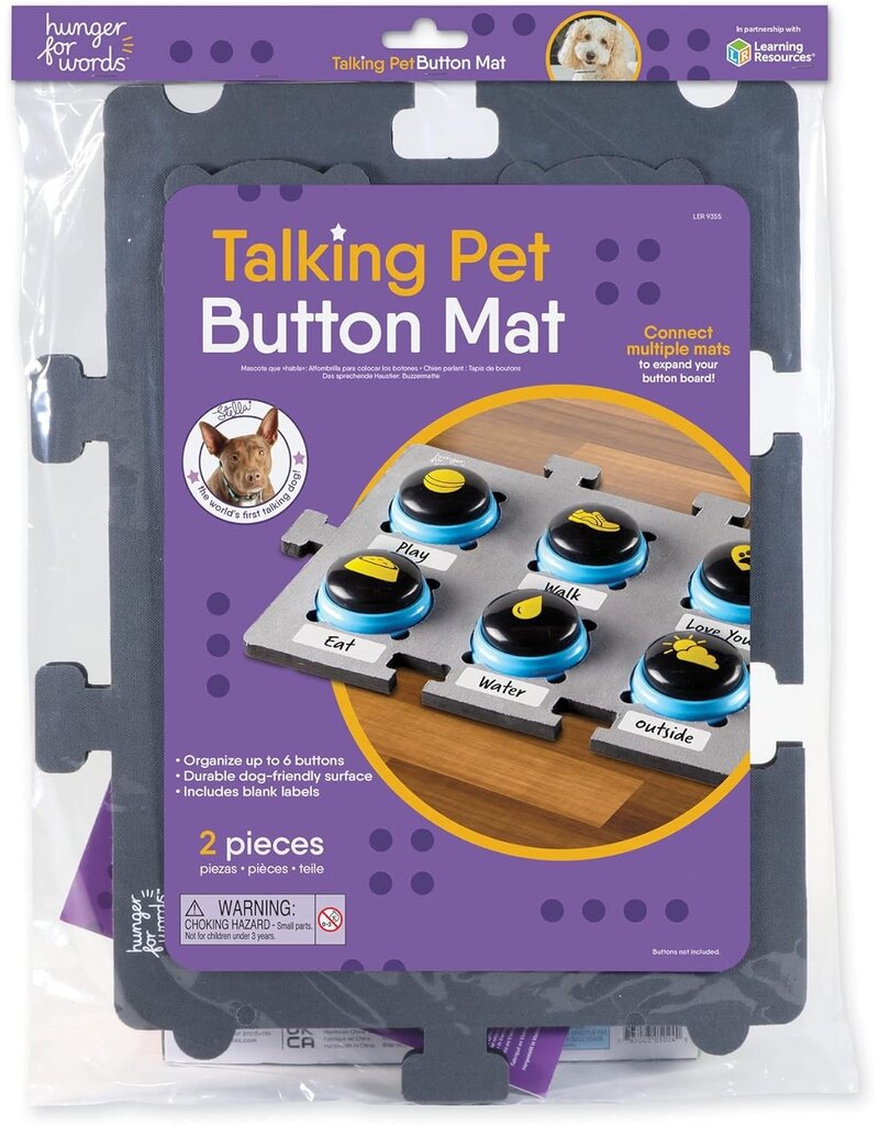 Hunger For Words Hunger For Words | Talking Pet Button Mat Holds 6 Buttons