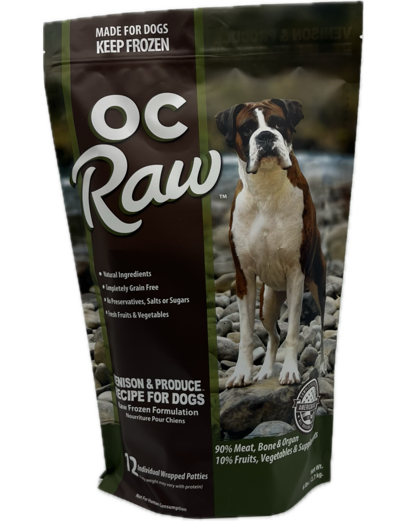 OC Raw Pet Food OC Raw Frozen Dog Food 8 oz Patties | Venison & Produce 6 lb (*Frozen Products for Local Delivery or In-Store Pickup Only. *)