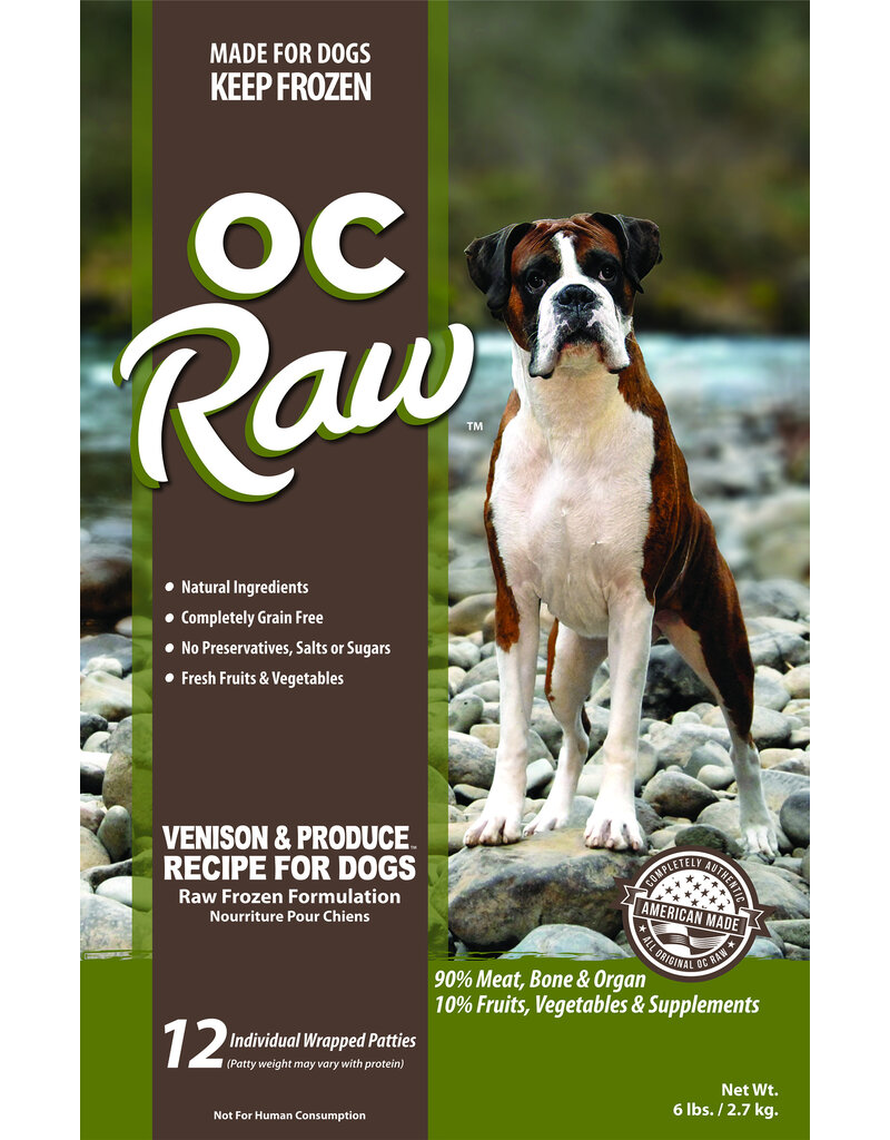 OC Raw Pet Food OC Raw Frozen Dog Food 8 oz Patties | Venison & Produce 6 lb (*Frozen Products for Local Delivery or In-Store Pickup Only. *)