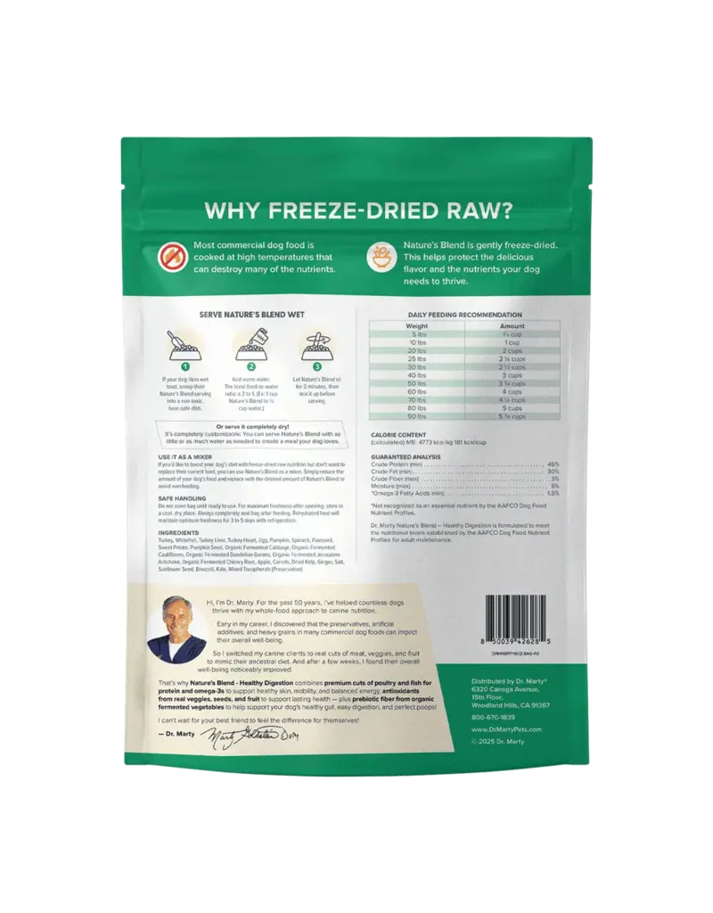Dr. Marty's Dr. Marty's Freeze Dried Dog Food | Nature's Blend Healthy Digestion 16 oz