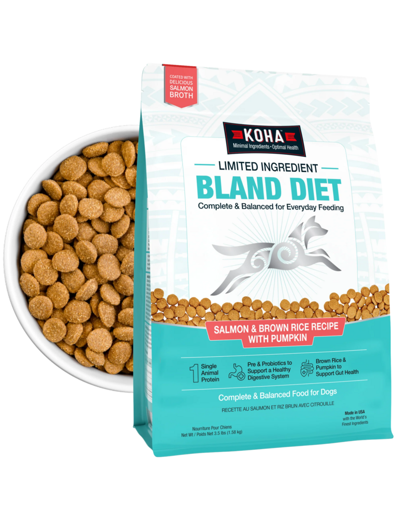 Koha Koha Dog Kibble | Salmon & Brown Rice Bland Diet 3.5 lb