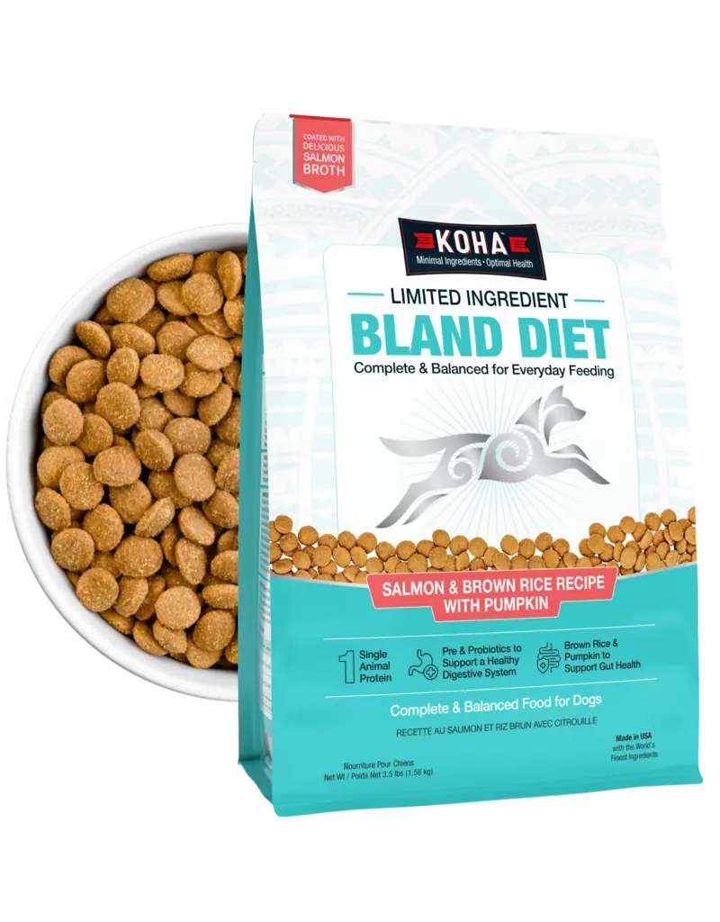 Koha Koha Dog Kibble | Salmon & Brown Rice Bland Diet 3.5 lb