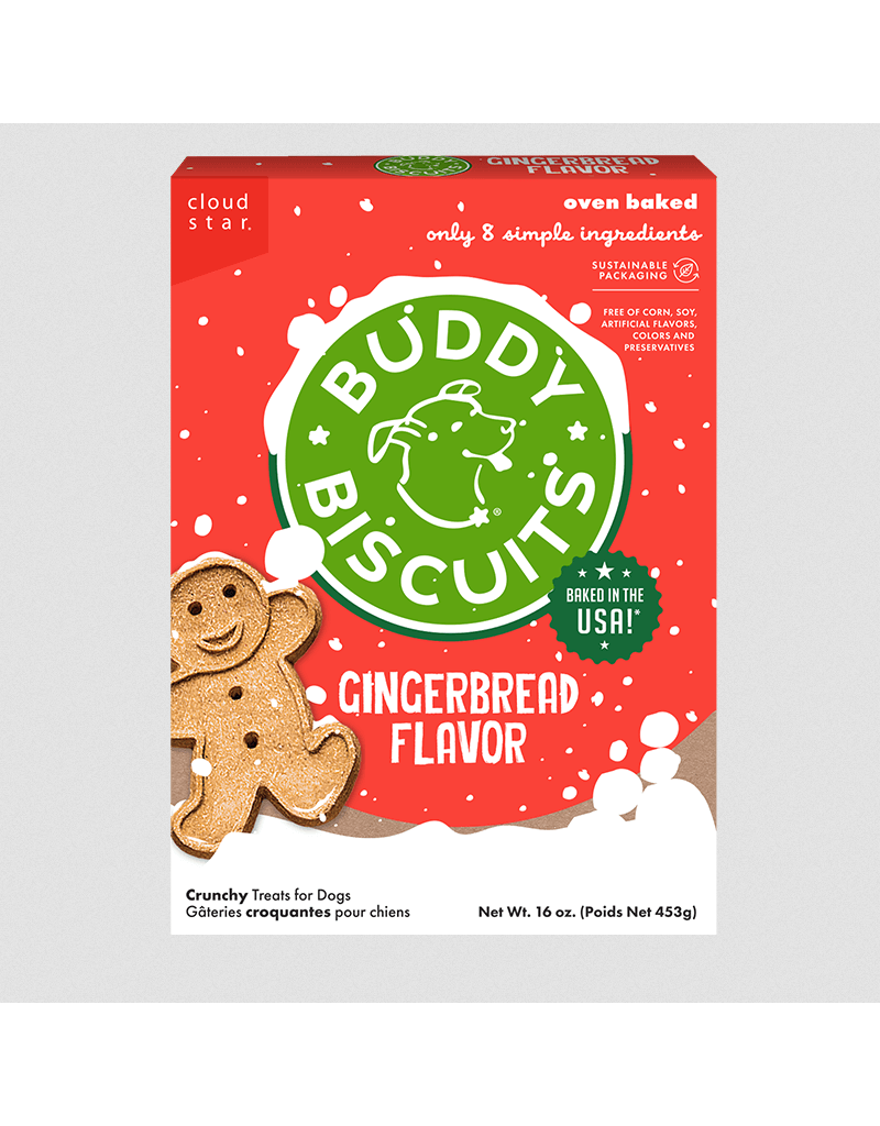 Cloud Star Cloud Star Holiday Dog Treats | Gingerbread Buddy Biscuits 16 oz
