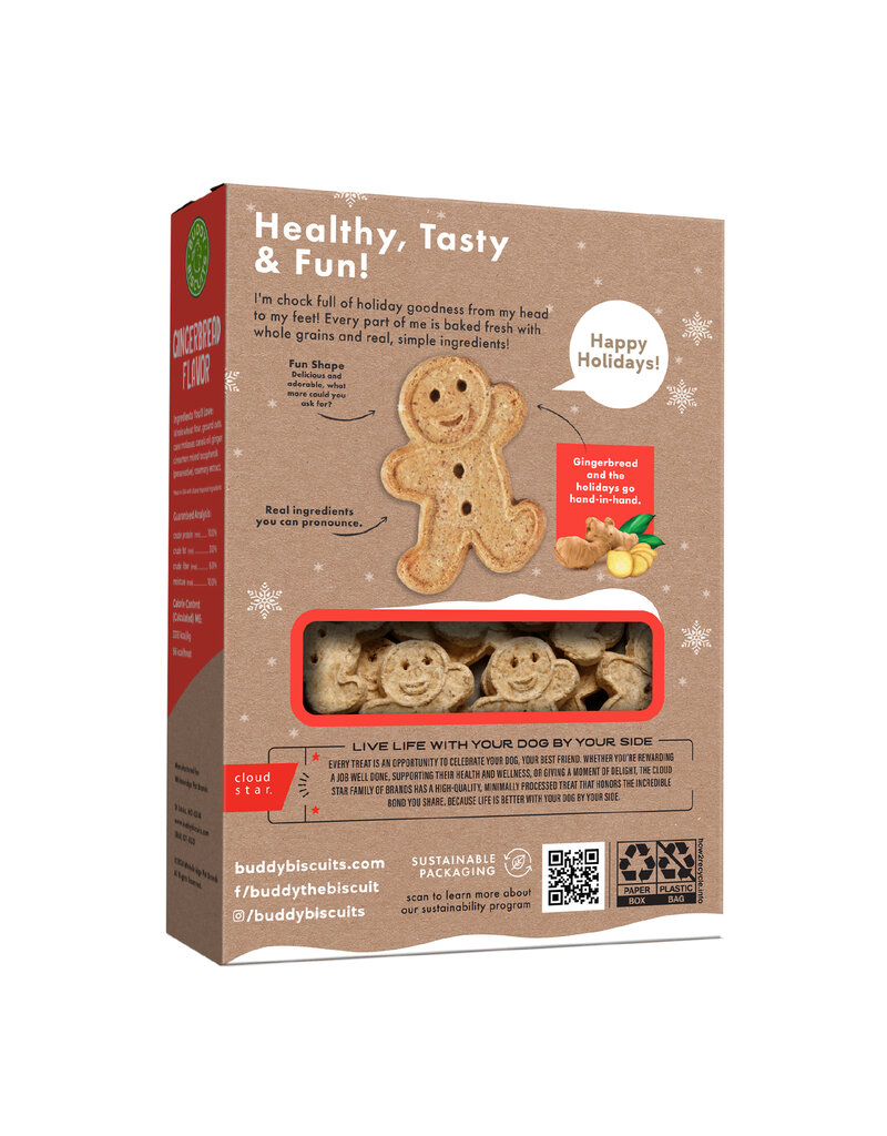 Cloud Star Cloud Star Holiday Dog Treats | Gingerbread Buddy Biscuits 16 oz