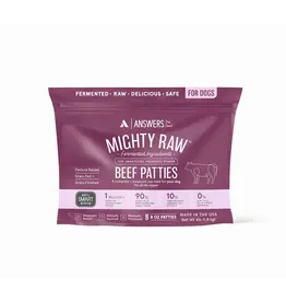 Answer's Pet Food Answers Detailed Frozen Dog Patties | Mighty Raw Beef 8 oz Patties 4 lbs (*Frozen Products for Local Delivery or In-Store Pickup Only. *)