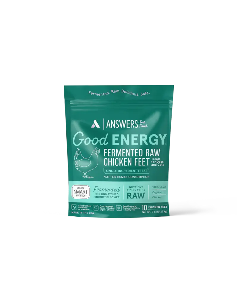 Answer's Pet Food Answers Frozen Fermented Chicken Feet for Dogs & Cats 10 ct (*Frozen Products for Local Delivery or In-Store Pickup Only. *)