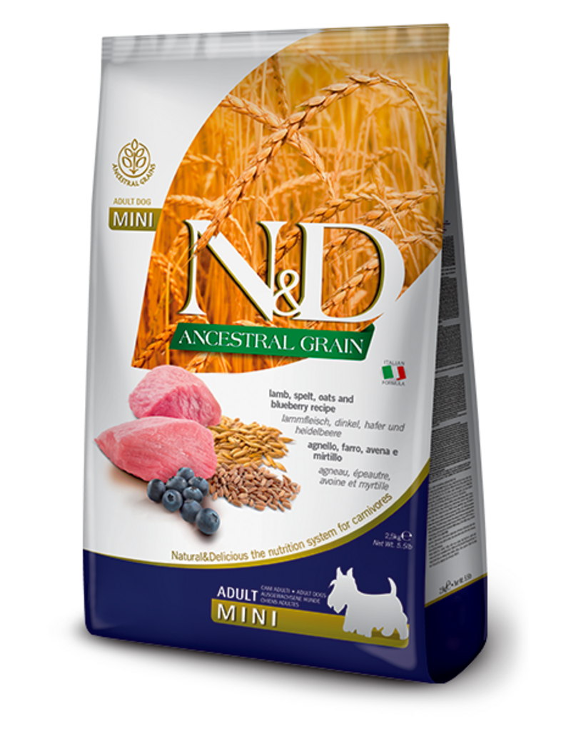 Farmina Pet Foods Farmina Ancestral Grain Dog Kibble Mini Bites | Adult Lamb Blueberry 15.4 lb