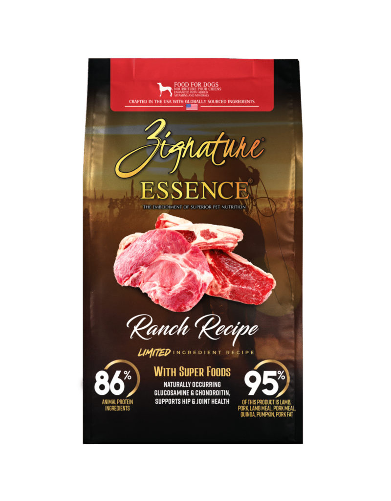 Frontier Distributing Zignature Essence Dog Kibble | Lamb & Pork Ranch Recipe 3.5 lb