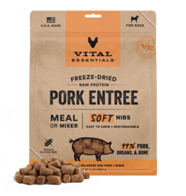 Vital Essentials Vital Essentials Freeze Dried Dog Food | Pork Entrée & Mixer Soft Nibs 14 oz