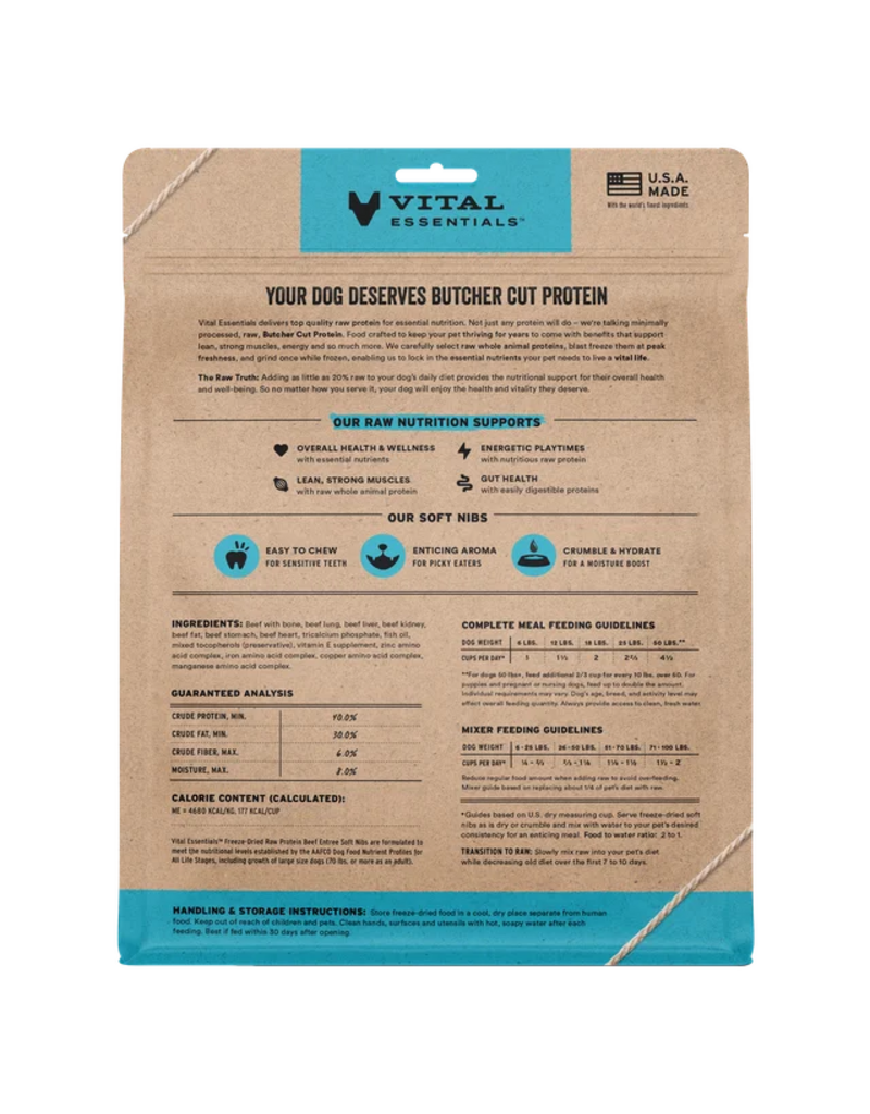 Vital Essentials Vital Essentials Freeze Dried Dog Food | Beef Entrée & Mixer Soft Nibs 14 oz