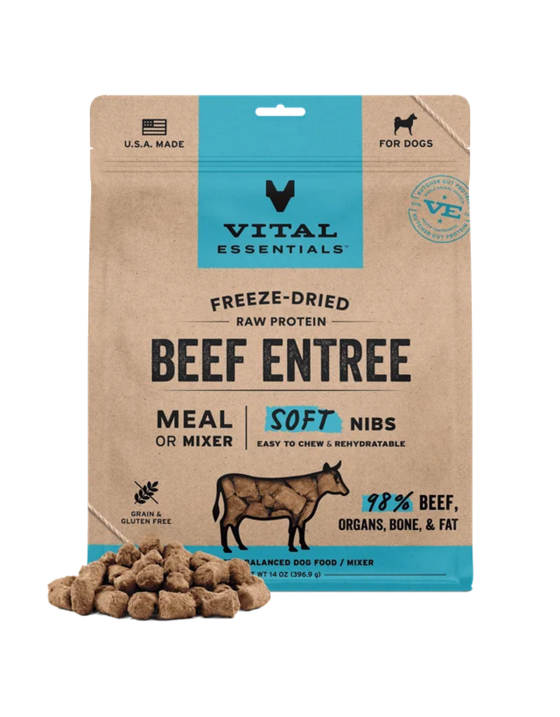 Vital Essentials Vital Essentials Freeze Dried Dog Food | Beef Entrée & Mixer Soft Nibs 14 oz