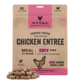 Vital Essentials Vital Essentials Freeze Dried Cat Food | Chicken Entrée & Mixer Soft Nibs 12 oz