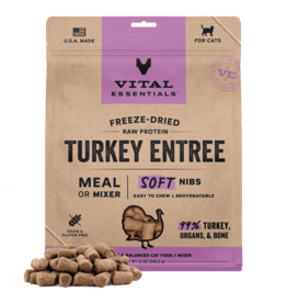 Vital Essentials Vital Essentials Freeze Dried Cat Food | Turkey Entrée & Mixer Soft Nibs 12 oz