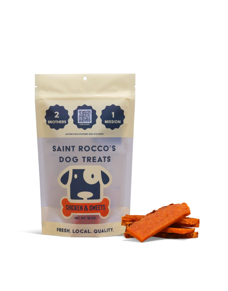 Saint Rocco's Treats Saint Rocco Dog Treats | Chicken & Sweet Potato Jerky 8 oz