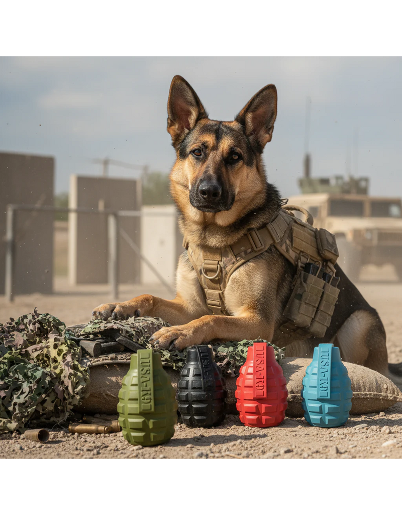 SodaPup SodaPup Enrichment Toys | Grenade Reward Toy Red Large