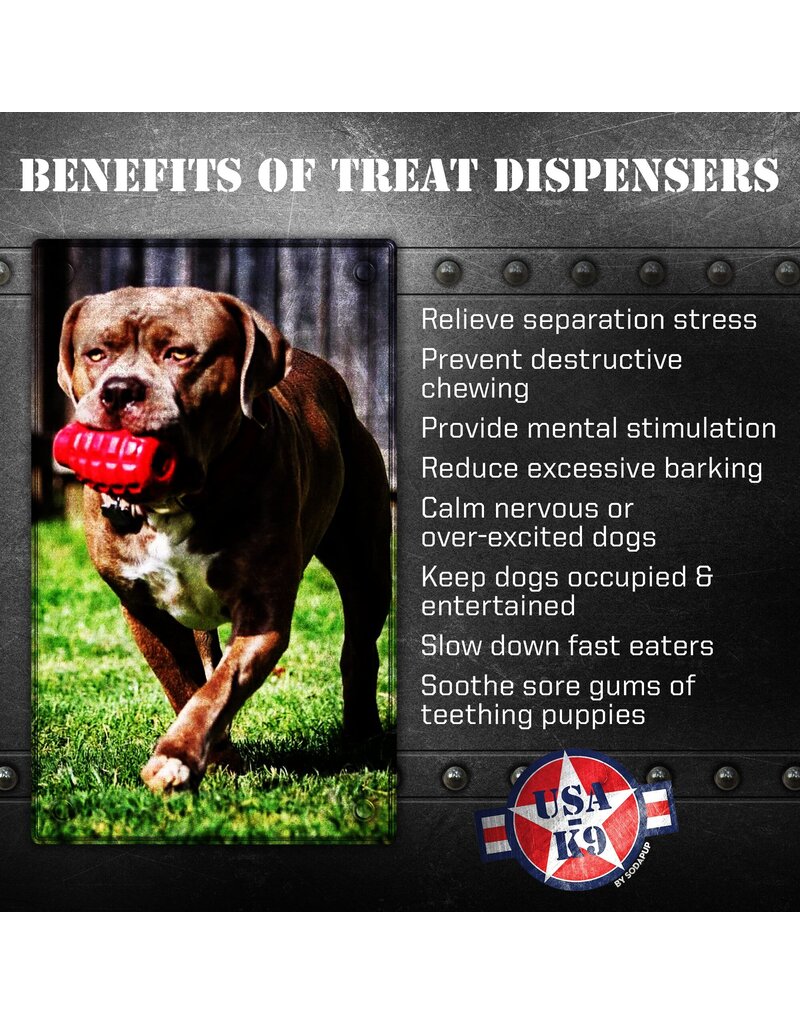 SodaPup SodaPup Enrichment Toys | Grenade Reward Toy Red Medium