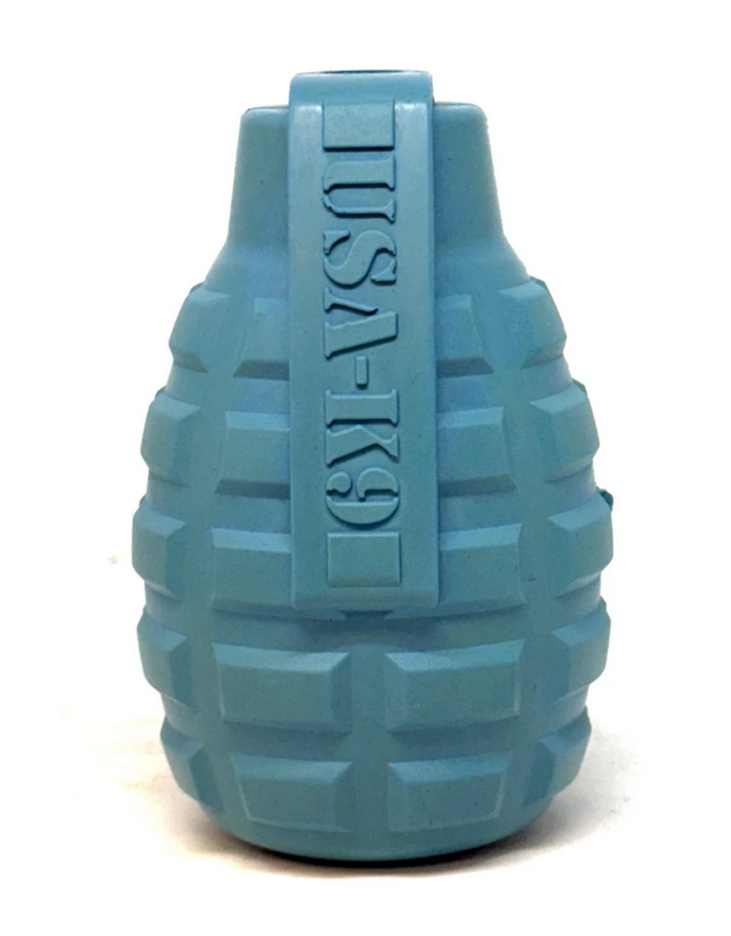 SodaPup SodaPup Enrichment Toys | Grenade Reward Toy Blue Medium