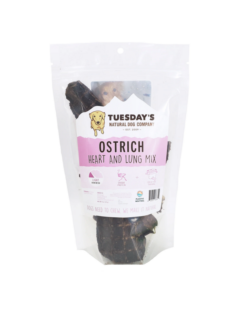Tuesday's Natural Dog Company Tuesday's Natural Dog Company Treats | Ostrich Heart & Lung Mix 4 oz