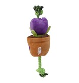 Territory Territory Plush Dog Toy | Purple Tulip Flower Tug Toy 16"