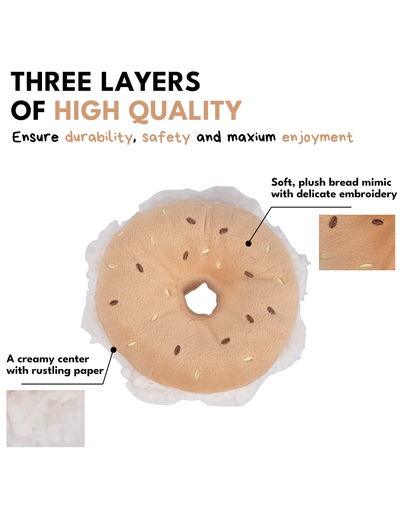 Chewffon Chewffon Plush Dog Toy | Squeaky Bagel