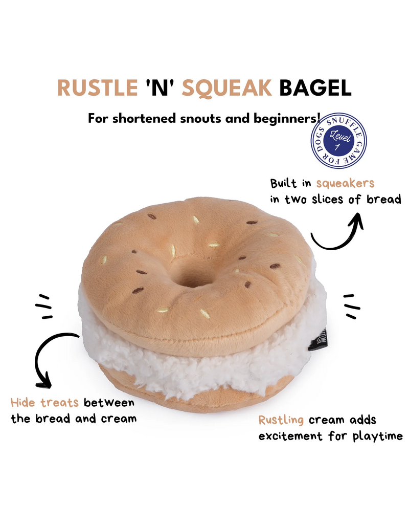 Chewffon Chewffon Plush Dog Toy | Squeaky Bagel