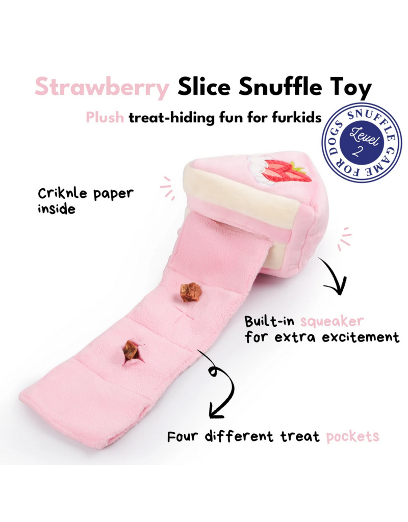 Chewffon Chewffon Plush Dog Toy | Strawberry Birthday Cake Puzzle