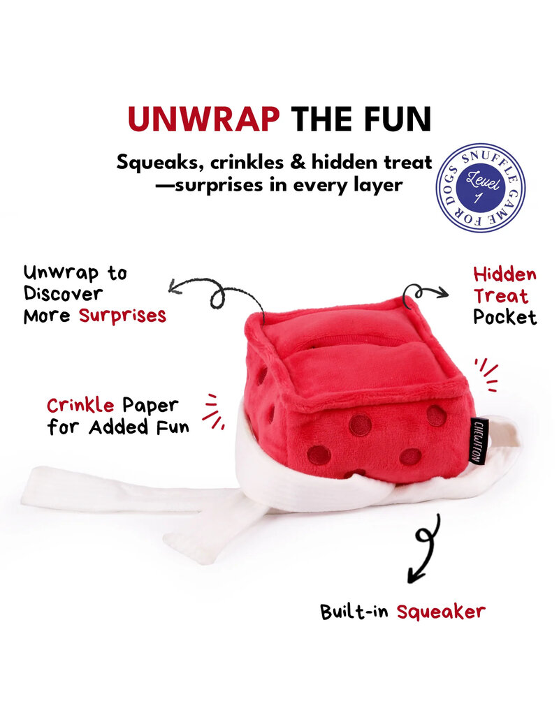 Chewffon Chewffon Plush Dog Toy | Gift Box Crinkle Puzzle