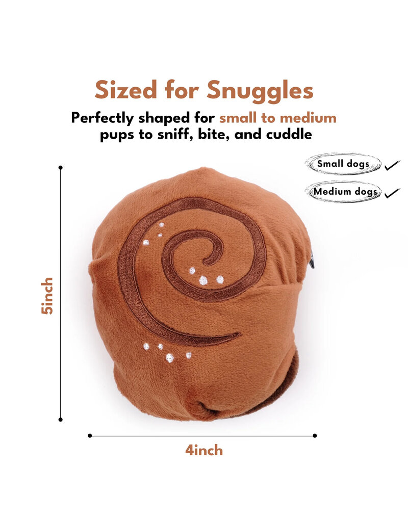 Chewffon Chewffon Plush Dog Toy | Cinnamon Roll Squeaky Snuffle Toy