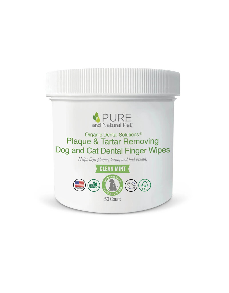 Pure and Natural Pet Pure and Natural Pet | Tartar Removing Dental Finger Wipes 50 ct