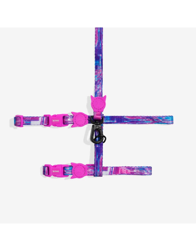 Zee.Dog Zee Cat | Error #502 Pink & Purple Cat Harness with Leash