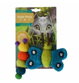 Distinctly Himalayan Distinctly Himalayan Cat Toy | Wool Caterpillar & Butterfly 2 Pack