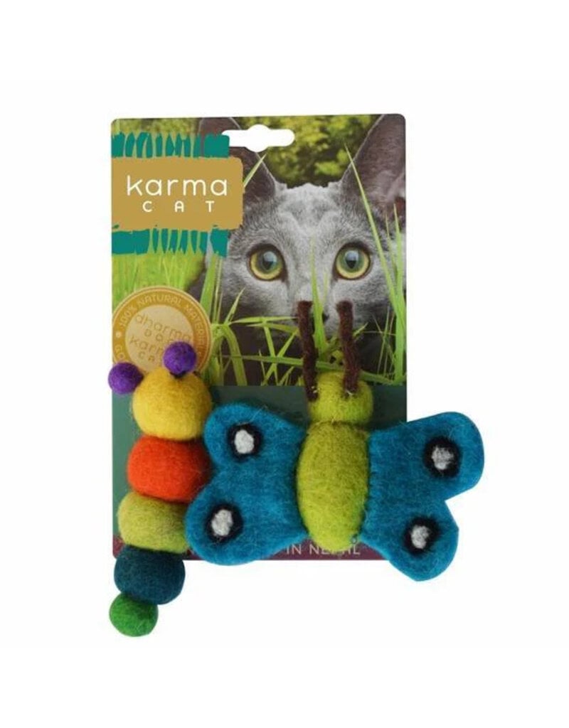 Distinctly Himalayan Distinctly Himalayan Cat Toy | Wool Caterpillar & Butterfly 2 Pack