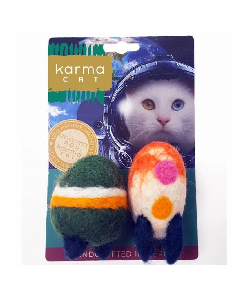 Distinctly Himalayan Distinctly Himalayan Cat Toy | Wool Space Ship & Rocket 2 Pack