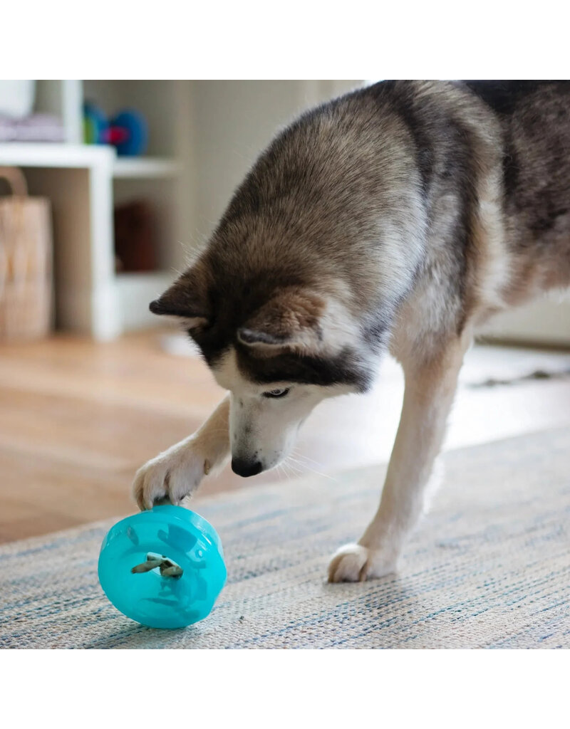 Totally Pooched Totally Pooched Dog Toys | Stuff N' Wobbel Barrel Interactive Toy 5" Teal