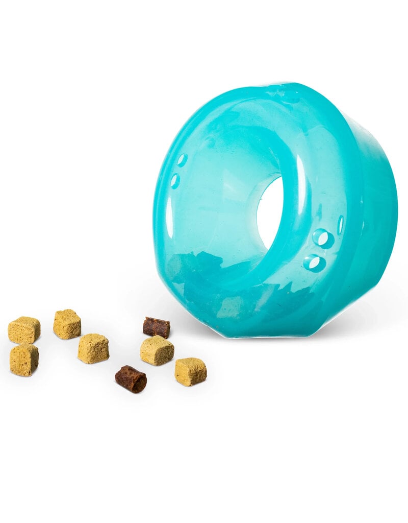 Totally Pooched Totally Pooched Dog Toys | Stuff N' Wobbel Barrel Interactive Toy 5" Teal