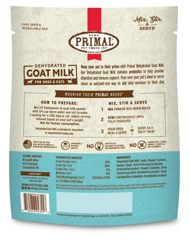 Primal Pet Foods Primal Pet Food | Dehydrated Goat Milk 5.2 oz