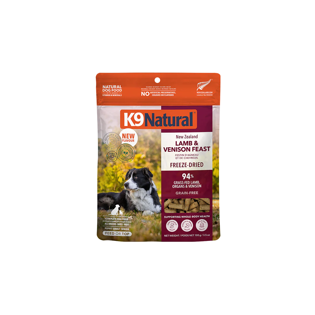 K9 Natural Freeze Dried Dog Food | Lamb & Venison Topper 3.5 oz