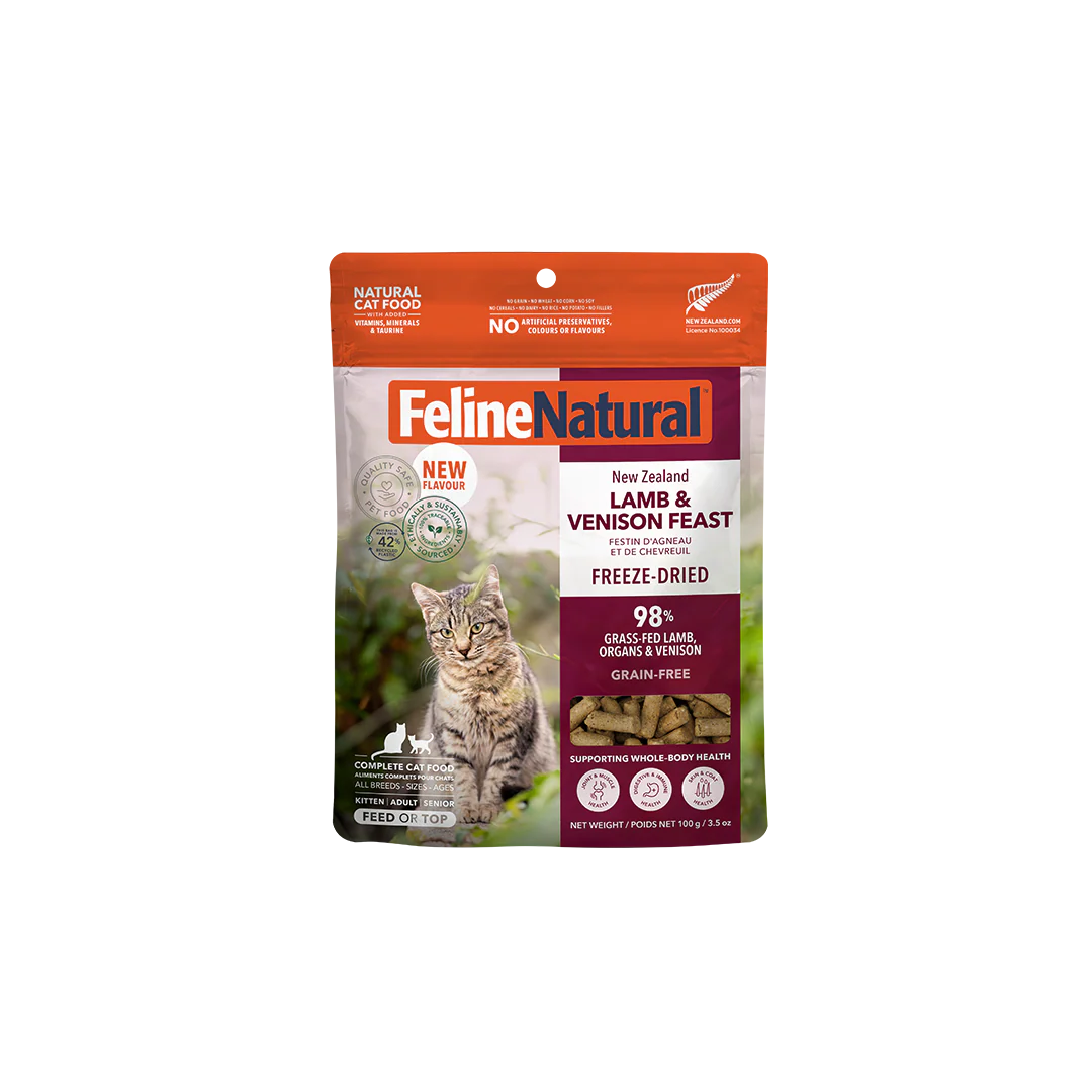 Feline Natural Freeze-Dried Cat Food | Lamb & Venison Topper 3.5