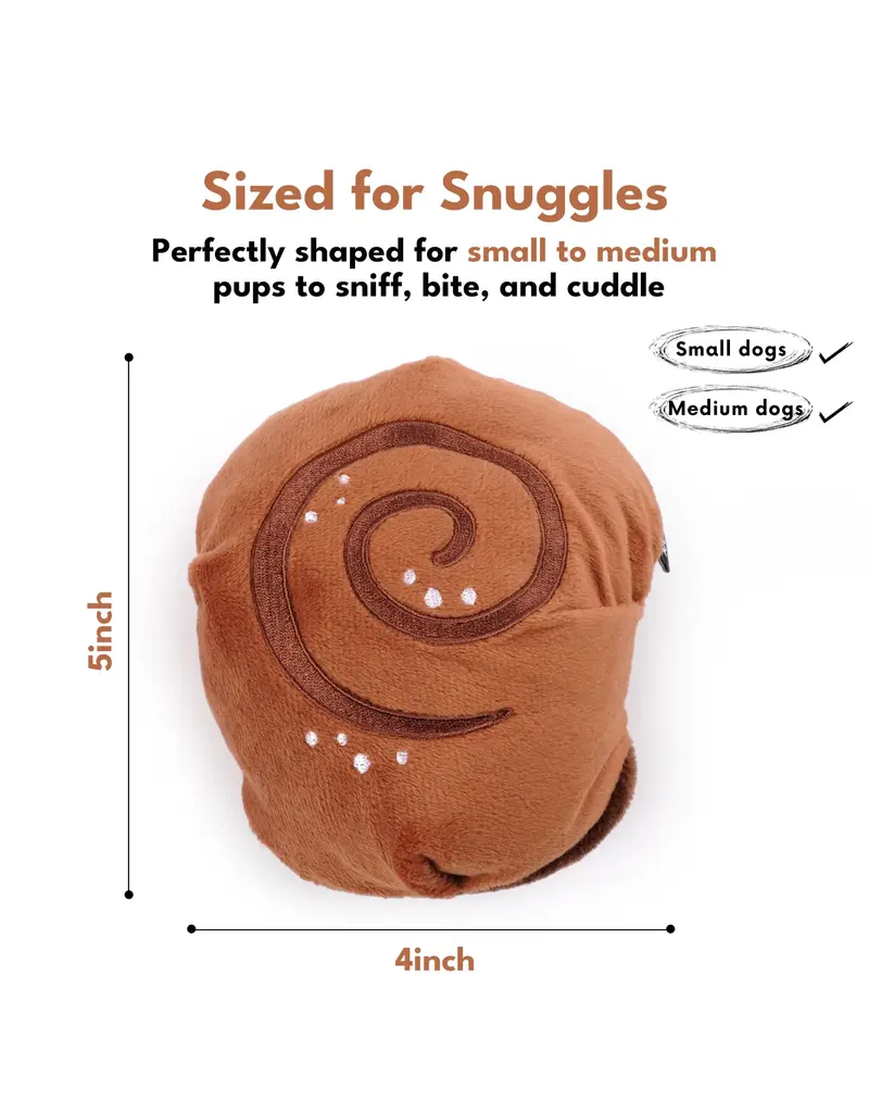 Chewffon Chewffon Plush Dog Toy | Cinnamon Roll Squeaky Snuffle Toy